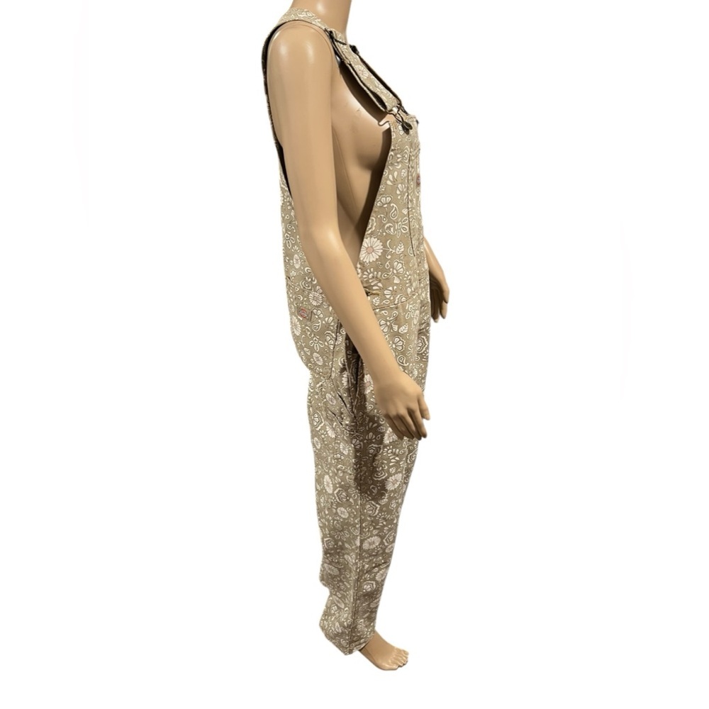 DICKIES overalls Womens Ellis Bohemian floral beige duck canvas Size M - Picture 4 of 16